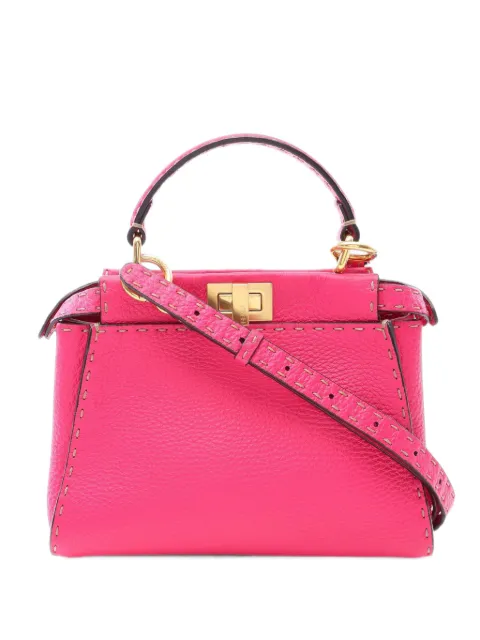 Fendi Pre-Owned 2000-2010 Mini Leather Selleria Peekaboo Iconic satchel Pink NVCYFIMJJVWW02GJ