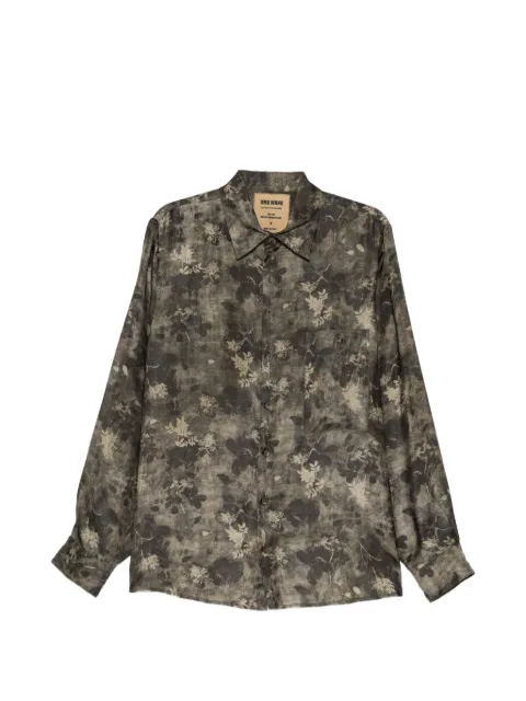 Uma Wang floral-print long-sleeve shirt Green W6MUM1501