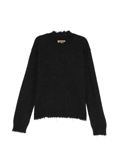 Uma Wang distressed-effect long-sleeve sweater Grey W6MUK7555