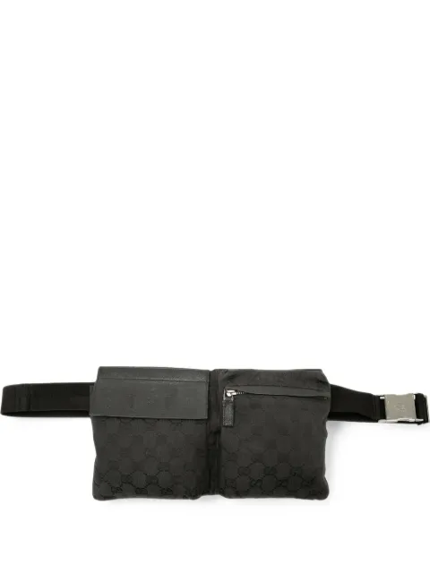 Gucci Pre-Owned 2000-2015 GG Canvas Double Pocket belt bag Black EMFUSFTDE7U09UR2