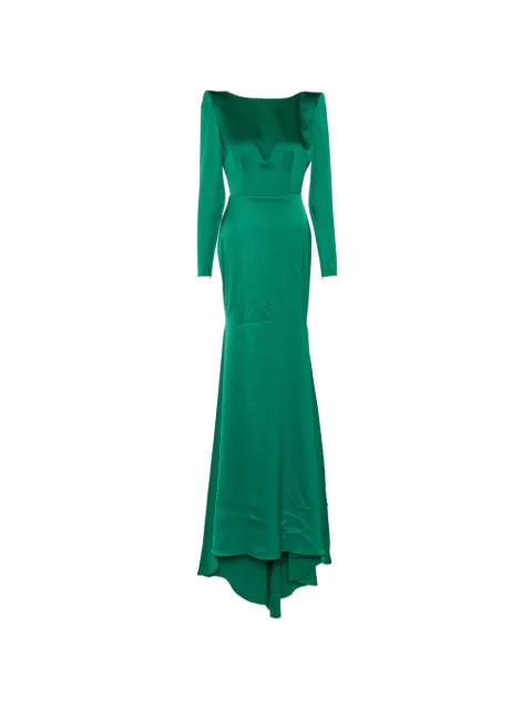 Alex Perry long sleeves fishtail gown Green D1283
