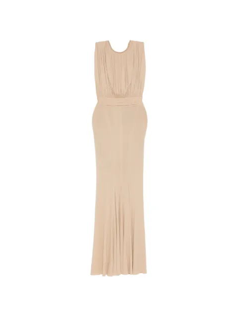 Herve L. Leroux draped fishtail gown Neutrals 122353