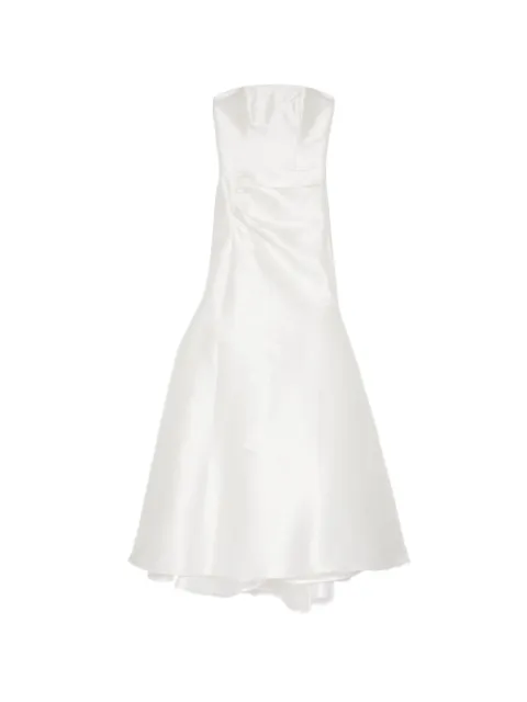 Isabel Sanchis ruched strapless gown White RAMSAU02