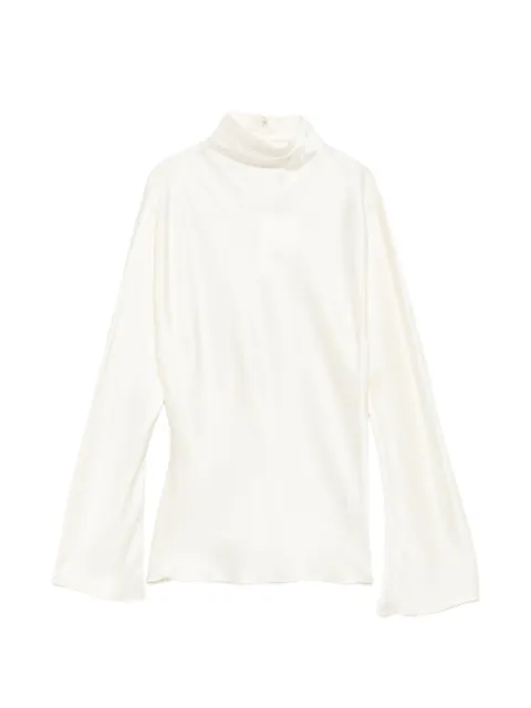 Róhe high-neck button-back top White 41820099101