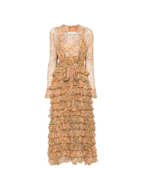 ZIMMERMANN ruffled floral-print maxi dress Green 0379DF261