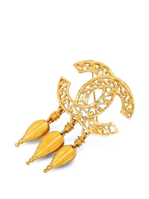 CHANEL Pre-Owned 1995 CC Gold Plated Filigree Fringe Drop Brooch costume brooch Gold 1WULB6RZMI2MQVPL