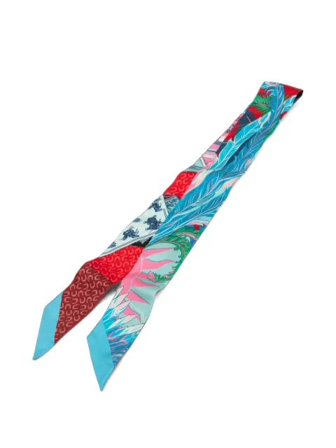 Hermès Pre-Owned 2010-2026 Cheval Phoenix Silk Twilly Scarf scarves Blue 2GHWPCGAJ6XRK5FY