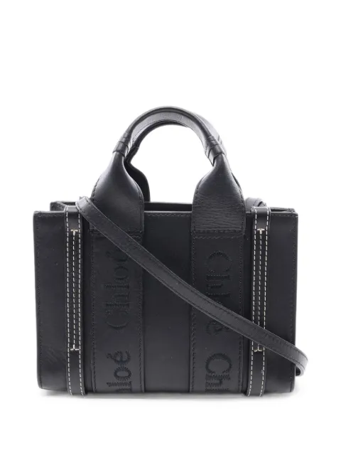 Chloé Pre-Owned 2010-2026 Mini Leather Woody satchel Black Y65DWT3D0BMPIN3F