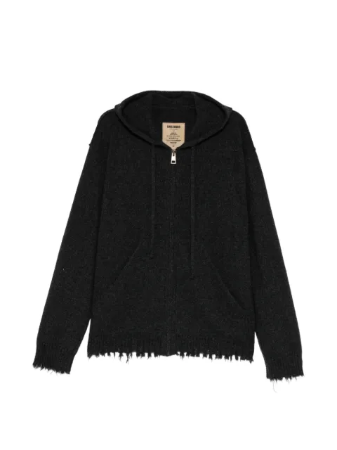 Uma Wang zip-up cashmere hoodie Grey W6MUK7559