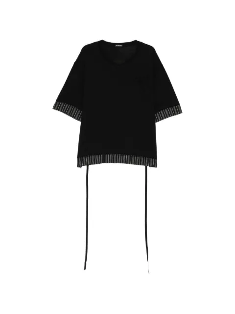 Ann Demeulemeester striped-trim T-shirt Black B0014675FA206