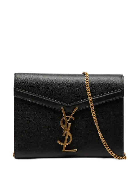 Saint Laurent Pre-Owned 2013-2026 Grain De Poudre Monogram Cassandra Chain Wallet crossbody bag Black 5TB6FJWZGIY28RJ1
