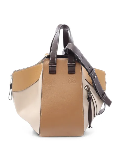 Loewe Pre-Owned 2010-2026 Small Tricolor Soft Grained Calfskin Hammock Bag satchel Brown 1QMB96TAMEZGUUBN
