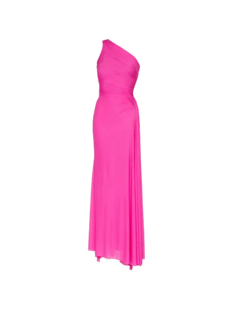 Herve L. Leroux asymmetric-neckline cape-sash gown Pink 22530003