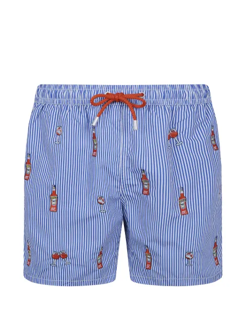 MC2 Saint Barth striped embroidered swim shorts Blue GUS000707935L