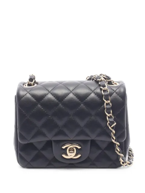 CHANEL Pre-Owned 2021-2026 Mini Square Classic Lambskin Single Flap crossbody bag Black 5QC7JDJELHTIK9C0