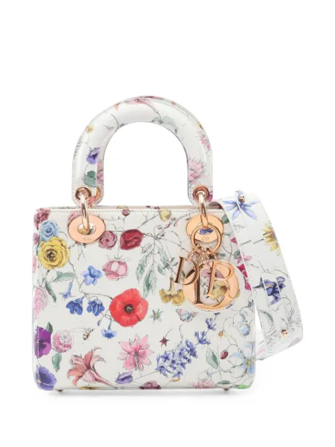 Christian Dior Pre-Owned 2010-2026 Small Calfskin Florilegio My ABCDior Lady Dior satchel White F41ZJQT41UA3EFWG