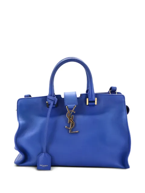 Saint Laurent Pre-Owned Monogram Cabas Leather Small satchel Blue YZWYRJTM4XE3FBOX