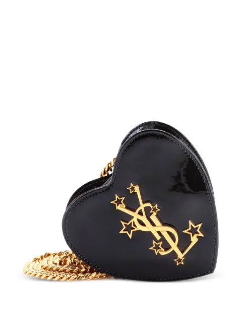 Saint Laurent Pre-Owned Love Heart Chain Bag Patent Mini shoulder bag Black UZ744UVW8EM6SLEF