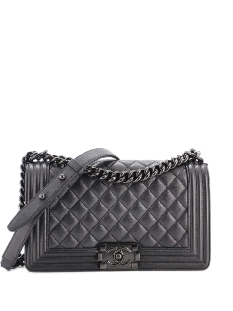 CHANEL Pre-Owned So Black Boy Flap Bag Quilted Caviar Old Medium shoulder bag Black SU95WJPJJ0WHHZXA