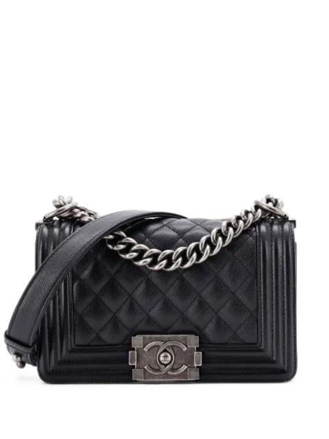 CHANEL Pre-Owned Boy Flap Bag Quilted Caviar Small crossbody bag Black TE3OSQACH9Y033Q6
