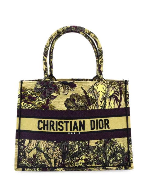Christian Dior Pre-Owned Book Embroidered Canvas Medium tote bag Yellow QFVTLH0FDDHSMMOZ