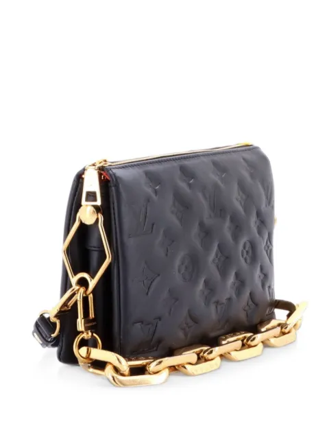 Louis Vuitton Pre-Owned Coussin Bag Monogram Embossed Lambskin BB crossbody bag Black PEB4NTUD4DJ0MGID