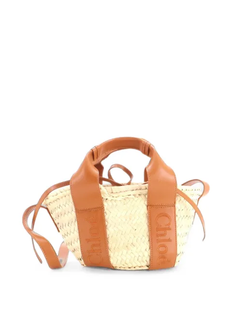 Chloé Pre-Owned Sense Basket Tote Raffia with Leather Small shoulder bag Brown PBSFQNVBX2LL03MI