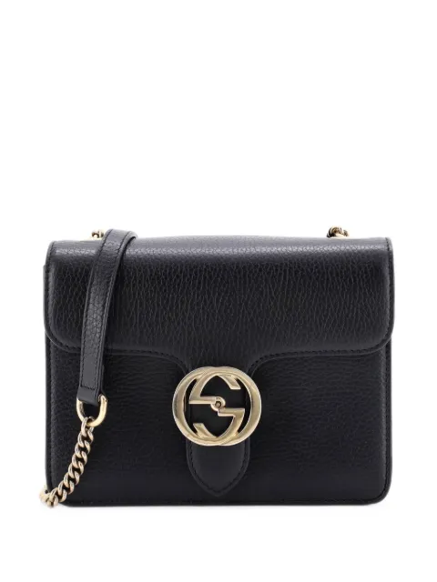 Gucci Pre-Owned Interlocking Leather Small shoulder bag Black K2DDYGXVJZOOEYFP