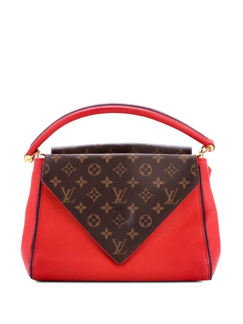 Louis Vuitton Pre-Owned Double V Handbag Calfskin with Monogram Canvas satchel Red HW307SHWHHEJOB6M