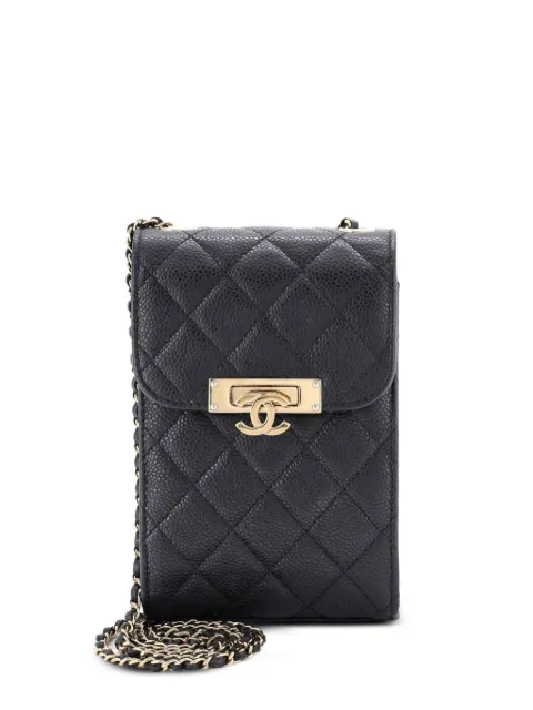 CHANEL Pre-Owned Golden Class Phone Holder Quilted Caviar crossbody bag Black ENN45VYFO5L8QUUN