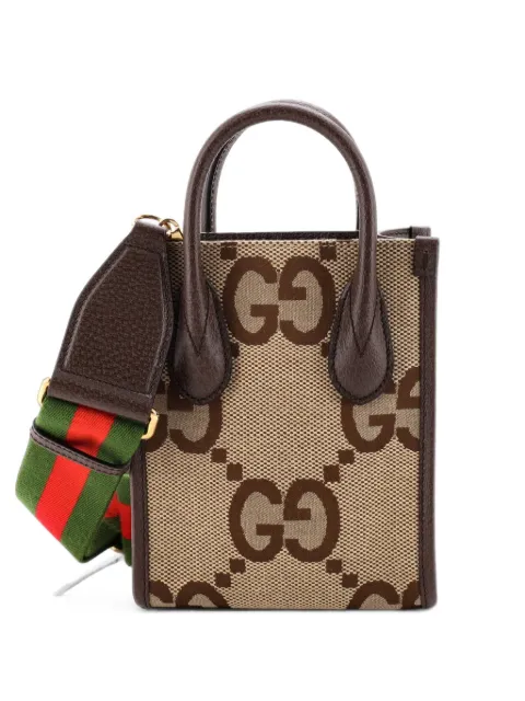 Gucci Pre-Owned Vertical Tote Jumbo GG Canvas Mini crossbody bag Brown GHT9TJTJPPN7F9ZM