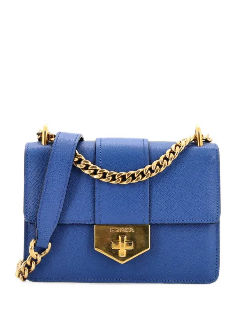 Prada Pre-Owned Vintage Pattina Flap Saffiano Leather Small shoulder bag Blue 33YPQ0J9AIKE53EH