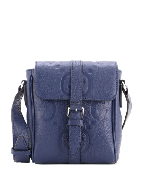 Gucci Pre-Owned Messenger Bag Jumbo GG Embossed Leather Small crossbody bag Blue 0U5QRVGJVPYRAKYP