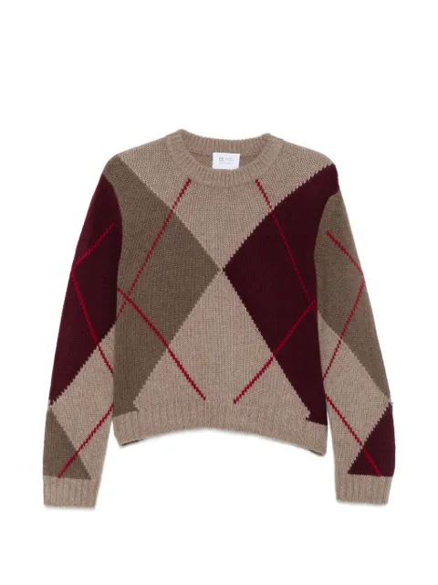 BeYou argyle-pattern sweater Red CD1222F6