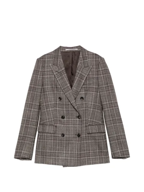 Tagliatore Prince of Wales check double-breasted jacket Grey JPARIGI10B070143