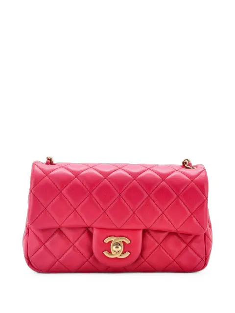 CHANEL Pre-Owned Pearl Crush Flap Bag Quilted Lambskin Mini crossbody bag Pink WFU0QSODVFPZ0IVE