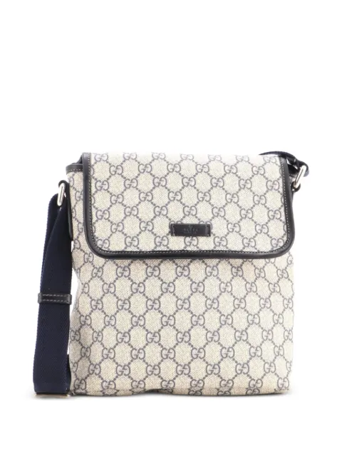 Gucci Pre-Owned Flap Messenger GG Coated Canvas Small crossbody bag Blue LEKY9KGMQDBSWBGF