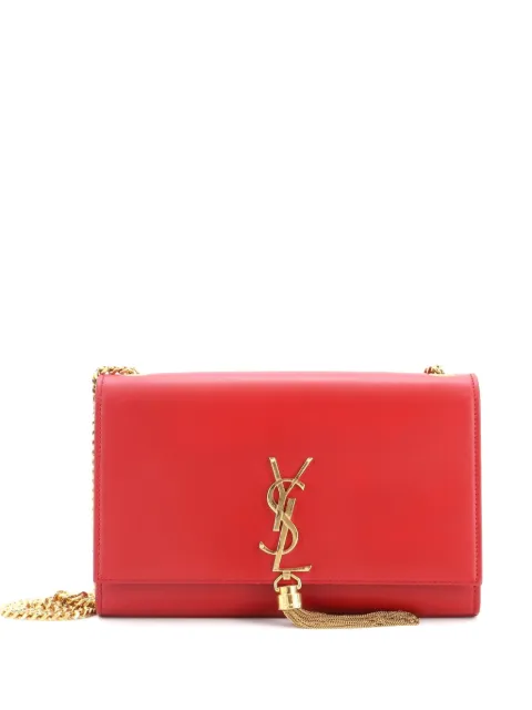 Saint Laurent Pre-Owned Classic Monogram Tassel Leather Medium crossbody bag Red KBJG077J6M62R7FI