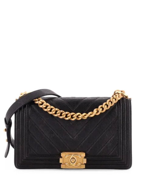 CHANEL Pre-Owned Boy Flap Bag Chevron Caviar Old Medium shoulder bag Black KCOOP6ILHZD2SVWB