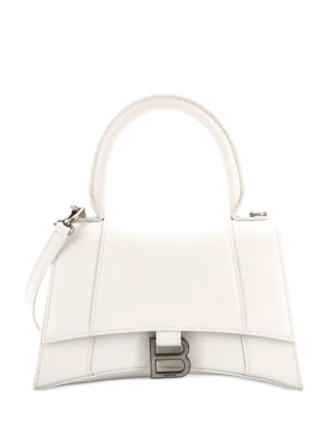 Balenciaga Pre-Owned Hourglass Top Handle Bag Leather Small satchel White IS94NYTIFVZDC3J7