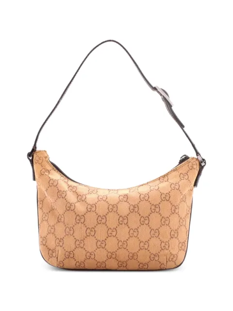 Gucci Pre-Owned Vintage Pochette Shoulder Bag GG Canvas Small hobo bag Brown IIO0MKUK6LLDEM5R