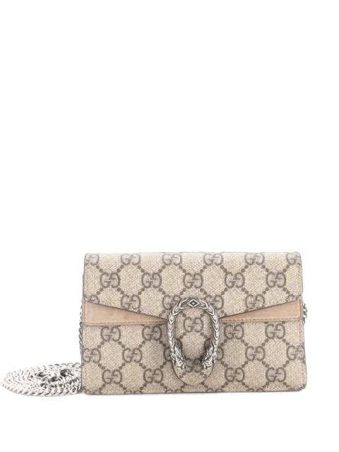 Gucci Pre-Owned Dionysus Bag GG Coated Canvas Super Mini crossbody bag Brown GO6PE8H9HJC8H3K0