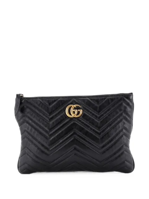 Gucci Pre-Owned GG Marmont Matelasse Leather Small clutch bag Black FESRI1KQWDSRGS51