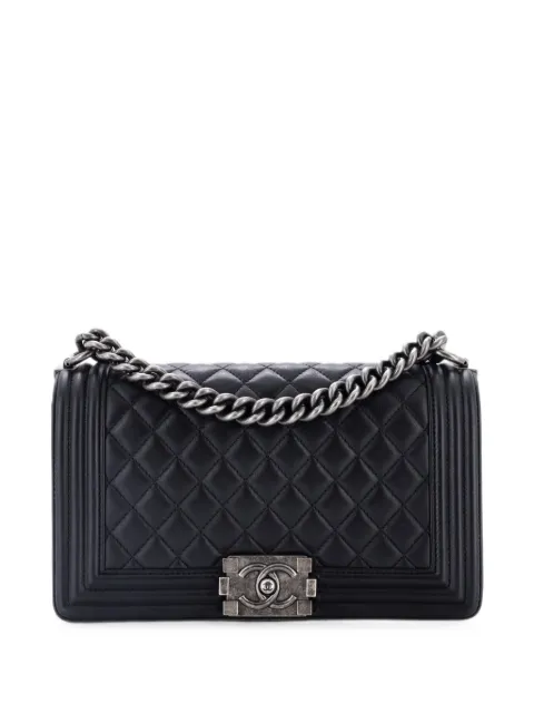 CHANEL Pre-Owned Boy Flap Bag Quilted Lambskin Old Medium shoulder bag Black EKAXRRA8HC1JYRIC