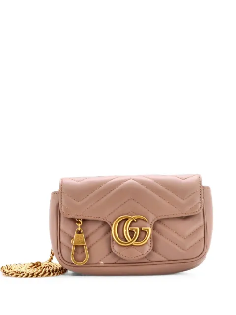 Gucci Pre-Owned GG Marmont Flap Bag Matelasse Leather Super Mini crossbody bag Neutrals F46YIZ6CWW28XK0F