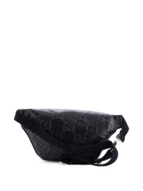 Gucci Pre-Owned GG Embossed Perforated Leather Small belt bag Black CM03TQISZLWKE2VB