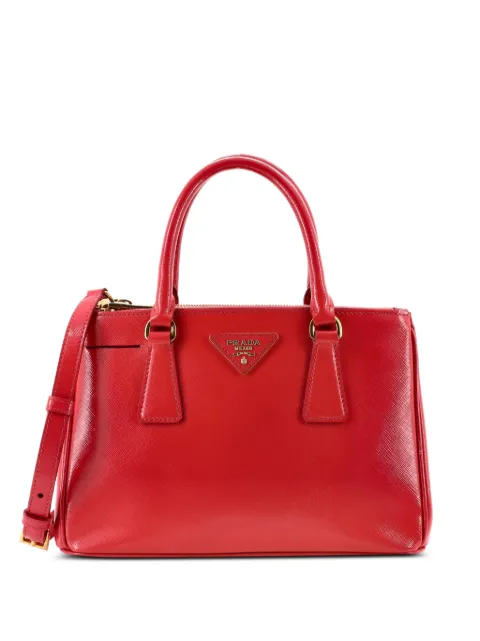 Prada Pre-Owned Double Zip Lux Vernice Saffiano Leather Mini tote bag Pink 743U4HD63VYD4R5W