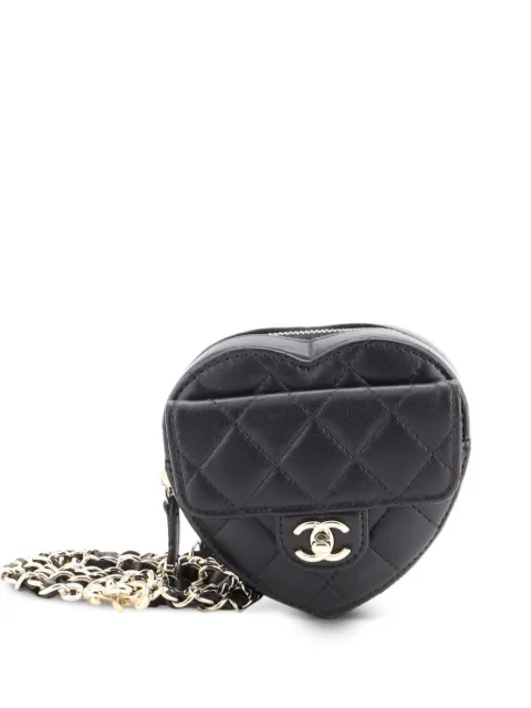 CHANEL Pre-Owned CC in Love Heart Quilted Lambskin belt bag Black 74H5RXP5WLO16C6O