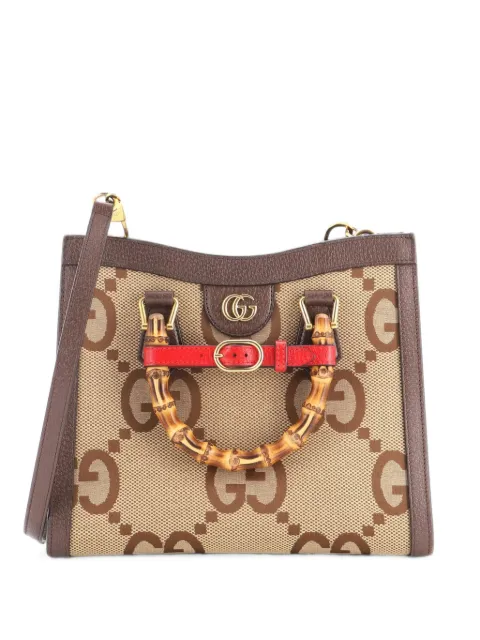 Gucci Pre-Owned Diana NM Bamboo Handle Jumbo GG Canvas Small tote bag Brown 2RHRL1LDDIY0K3B3