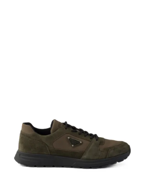 Prada Prax suede and Re-Nylon sneakers Green 2EE479FG0003ANK